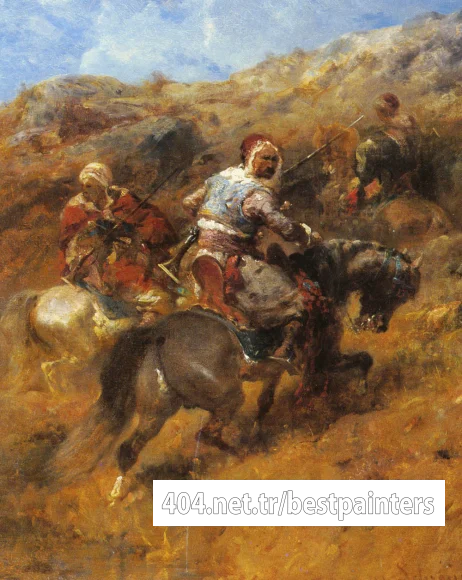 Schreyer_Adolf_Arab_Warriors_On_A_Hillside