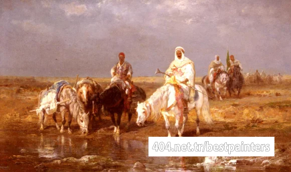 Schreyer_Adolf_Arabs_Watering_Their_horses