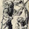 Menzel_Adolphe_Study_Of_A_Male_Three_Views