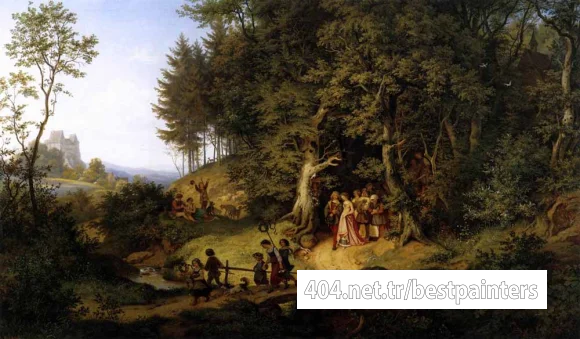 RICHTER_Adrian_Ludwig_Bridal_Procession_In_A_Spring_Landscape