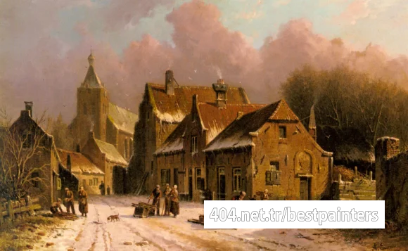 Eversen_Adrianus_A_Village_In_Winter