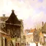 Eversen_Adrianus_A_Village_Street_Scene_In_Winter