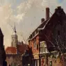 Eversen_Adrianus_Figures_In_The_Streets_Of_A_Dutch_Town_In_Winter