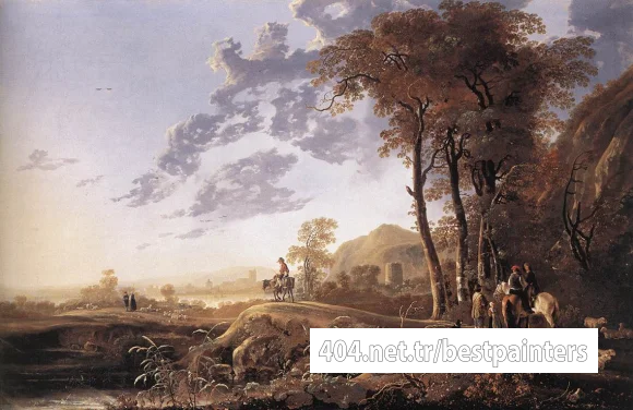 CUYP_Aelbert_Evening_landscape_With_Horsemen_And_Shepherds