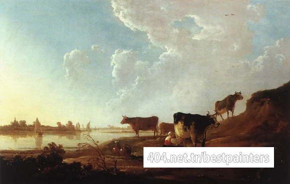 CUYP_Aelbert_River_Scene_With_Milking_Woman