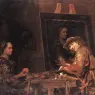 GELDER_Aert_de_Self_Portrait_At_An_Easel_Painting_An_Old_Woman