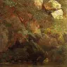 Bierstadt_Albert_Ferns_and_Rocks_on_an_Embankment