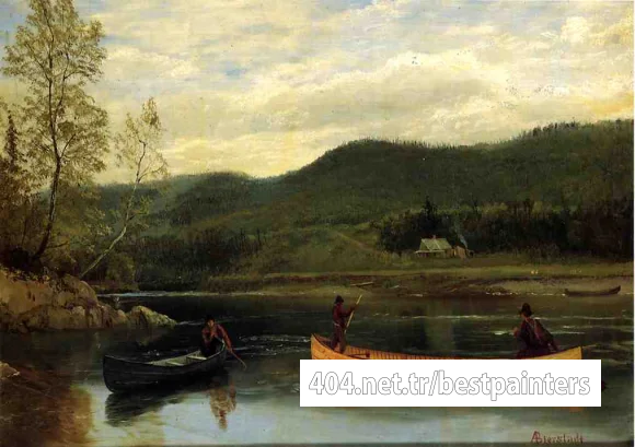 Bierstadt_Albert_Men_in_Two_Canoes