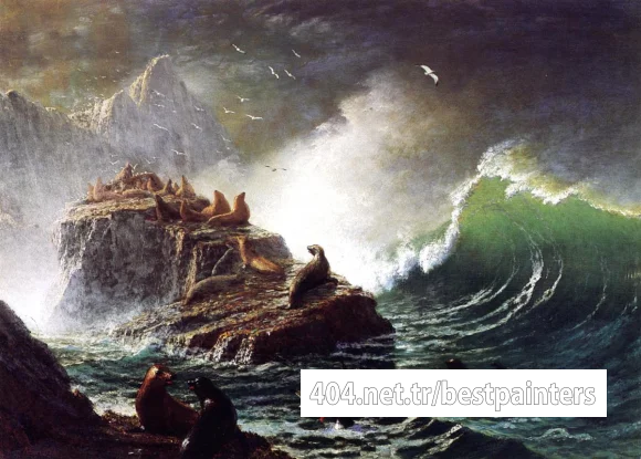 Bierstadt_Albert_Seals_on_the_Rocks_Farallon_Islands
