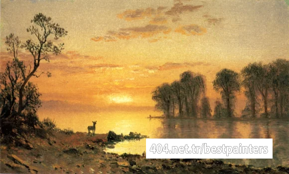 Bierstadt_Albert_Sunset_Deer_and_River