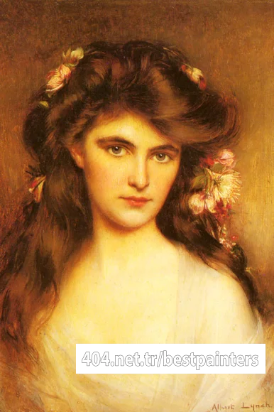 Lynch_Albert_A_Young_Beauty_With_Flowers_In_Her_Hair