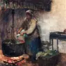 Neuhuys_Albert_A_cottage_Interior_With_A_Peasant_Woman_Preparing_Supper