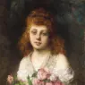 Harlamoff_Alexej_Auburn_haired_Beauty_with_Bouquet_of_Roses