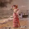 Stevens_Alfred_Femme_Elegante_Voyant_Filer_Un_Vapeur