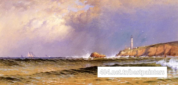 Bricher_Alfred_Thompson_Coastal_Scene_with_Lighthouse