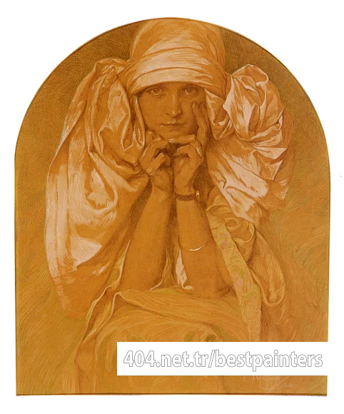 Mucha_Alphonse_Portrait_Of_The_Artists_Daughter_Jaroslava