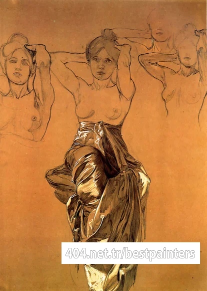Study_of_Drapery_1900_61x46cm_crayon_gouache