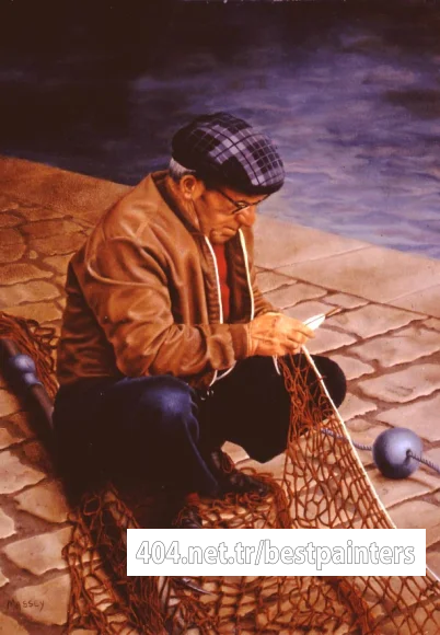 Massey_Fisherman_Mending_His_Net