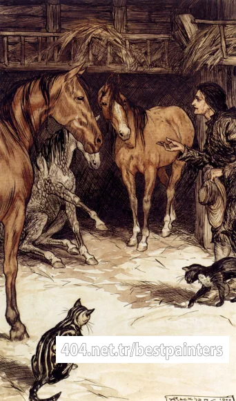 Rackham_Arthur_Gulliver_Visiting_With_The_Houyhnhnms