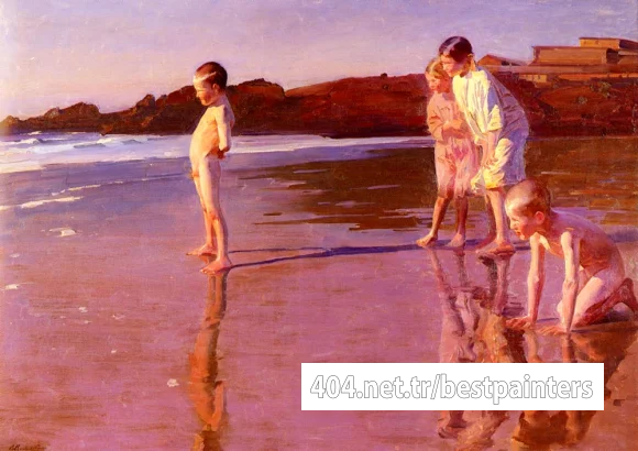 Correa_Benito_Rebolledo_Children_On_The_Beach_At_Sunset__Valencia