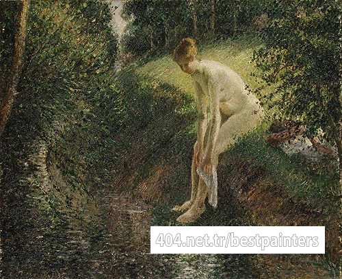 Pissarro_Bather_in_the_Woods_1895