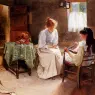 Smith_Carlton_Alfred_Two_Girls_In_An_Interior_Winding_A_Skein_Of_Wool