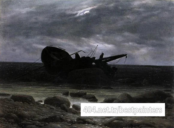 FRIEDRICH_Caspar_David_Wreck_In_The_Moonlight