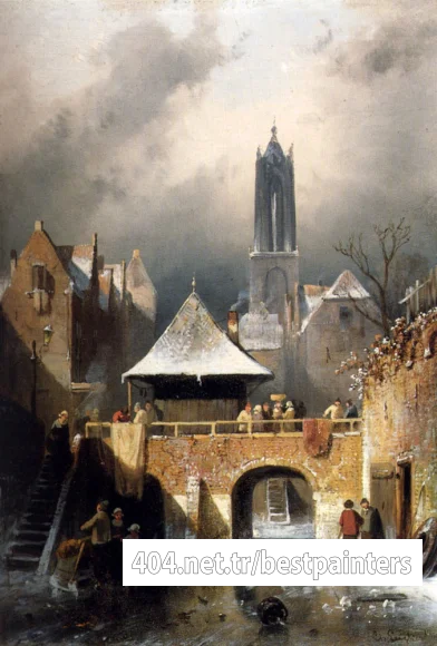 Leickert_Charles_Henri_Joseph_The_Frozen_River
