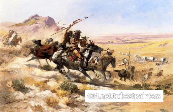Russell_Charles_Marion_Attack_on_a_Wagon_Train