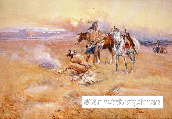 Russell_Charles_Marion_Blackfeet_Burning_Crow_Buffalo_Range