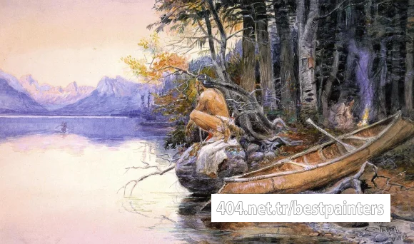 Russell_Charles_Marion_Indian_Camp_Lake_McDonald