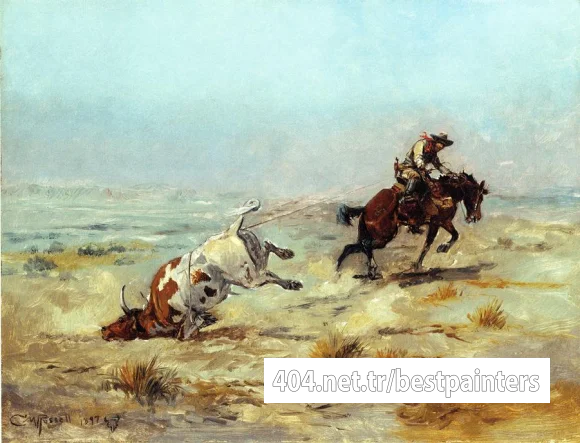 Russell_Charles_Marion_Lassoing_a_Steer