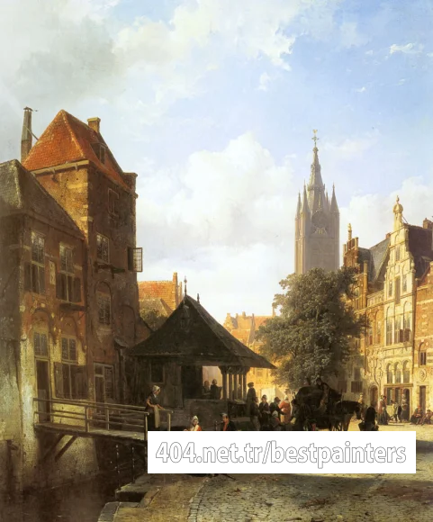 Springer_Cornelis_Figures_In_A_Street_In_Delft