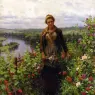 Knight_Daniel_Ridgway_A_Maid_in_Her_Garden