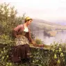 Knight_Daniel_Ridgway_Brittany_Girl_Overlooking_Stream