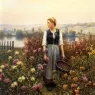 Knight_Daniel_Ridgway_Girl_with_a_Basket_in_a_Garden