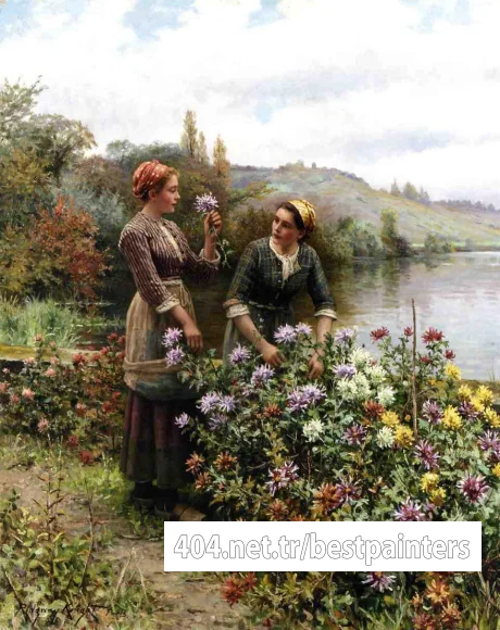 Knight_Daniel_Ridgway_Peasant_Girls_in_Flower_Garden