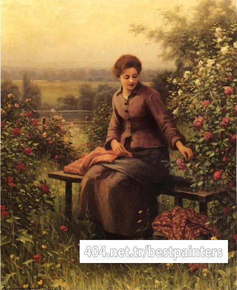 Knight_Daniel_Ridgway_Seated_Girl_with_Flowers