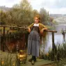 Knight_Daniel_Ridgway_Young_Girl_by_a_Stream