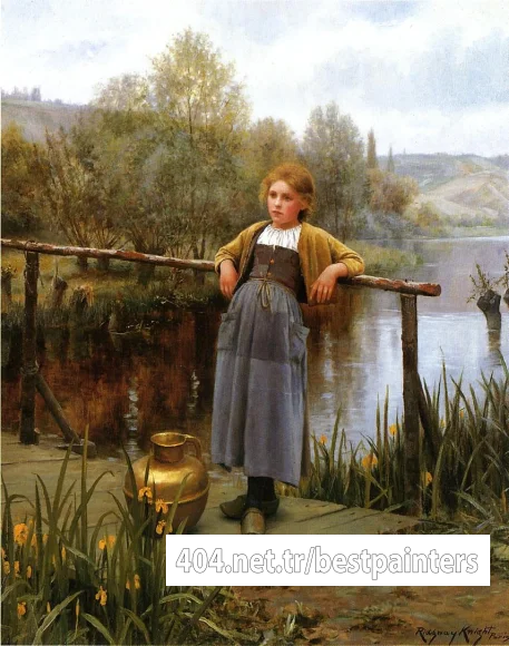 Knight_Daniel_Ridgway_Young_Girl_by_a_Stream
