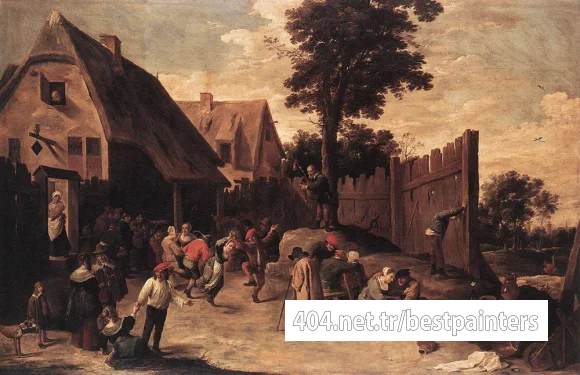 TENIERS_David_the_Younger_Peasants_Dancing_Outside_An_Inn