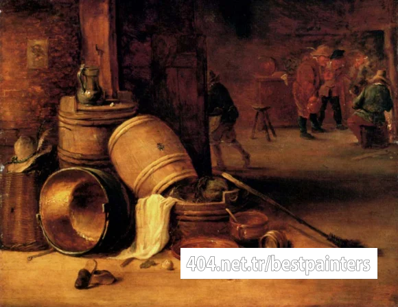 Teniers_David_An_Interior_Scene_With_Pots_Barrels_Baskets_Onions_And_Cabbages