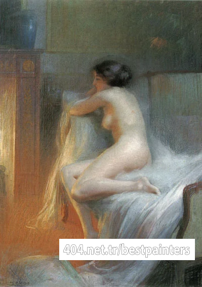 A_Nude_Reclining_By_The_Fire