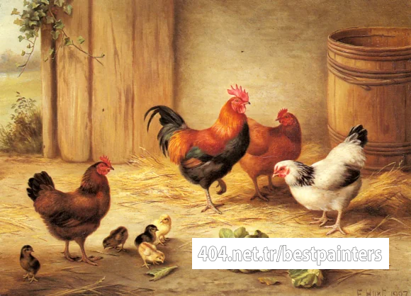 Hunt_Edgar_Chickens_In_A_Barnyard