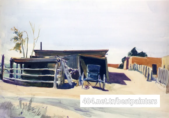 Hopper_Edward_Adobes_And_Shed_New_Mexico