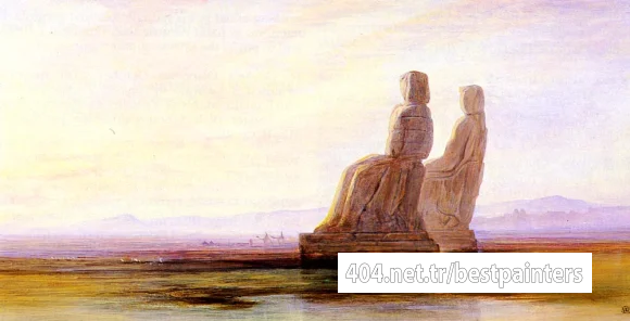 Lear_Edward_The_Plain_Of_Thebes_With_Two_Colossi