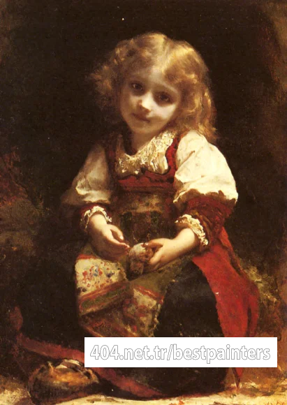 Piot_Adolphe_A_Little_Girl_Holding_A_Bird