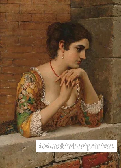 Blaas_Eugen_von_venetian_beauty_on_balcony