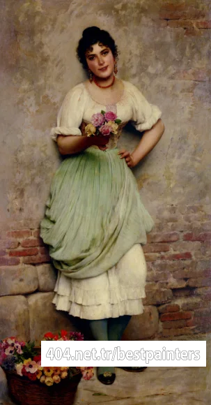 Blaas_Eugene_De_The_Flower_Seller
