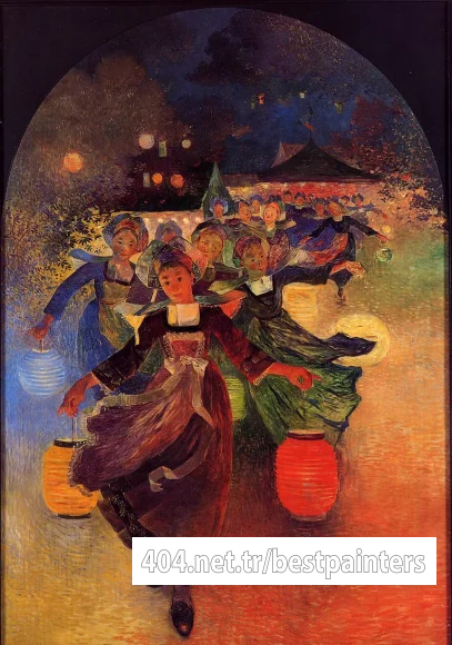 Puigaudeau_Ferdinand_du_Breton_Girls_with_Chinese_Lanterns